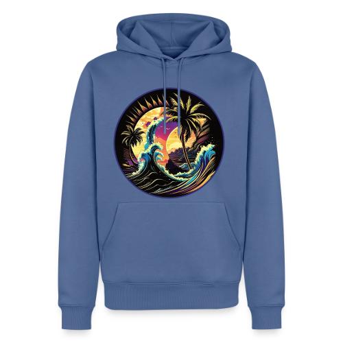 Purple Sunset Waves - Men's Premium Hoodie