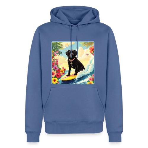 Black Labrador Retriever Surfing - Men's Premium Hoodie