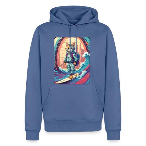 City Surf Messenger Cat - Men's Premium Hoodie