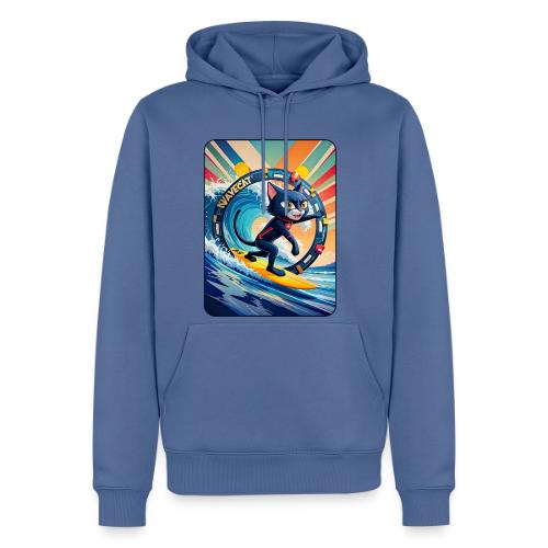 Wavecat Surfing A Rainbow Sunrise - Men's Premium Hoodie
