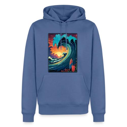 Vintage Sunrise Wave - Men's Premium Hoodie