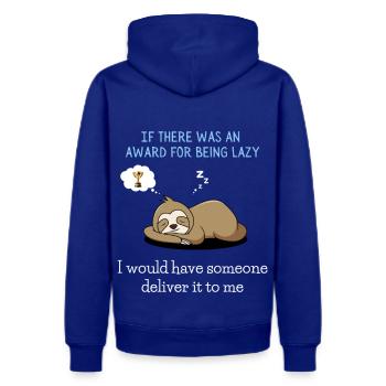 IF THERE WAS AN AWARD FOR BEING LAZY Colored - Men's Premium Hoodie - royal blue - Back
