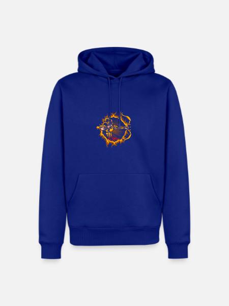 Arjuna Archer With Halftone Background - Men's Premium Hoodie - royal blue