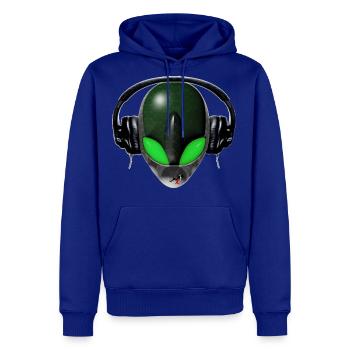 Reptoid Green Alien Face DJ Music Lover - Friendly - Men's Premium Hoodie - royal blue - Front
