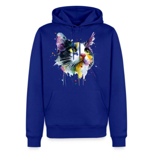Cat: Painted Purr Expression - Men's Premium Hoodie