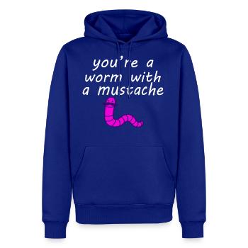 worm with a mustache - Men's Premium Hoodie - royal blue - Front