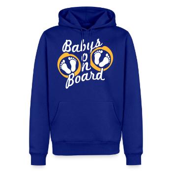 Babies On Board 2 Twins Pregnant Belly Feet - Men's Premium Hoodie - royal blue - Front