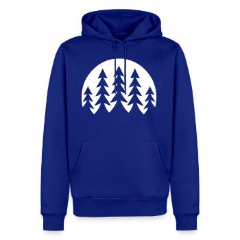 Night Landscape: Black Pine Trees in Moonlight - Men's Premium Hoodie - royal blue - Front