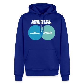 The apocalypse ended up there The apocalypse ended - Men's Premium Hoodie - royal blue - Front