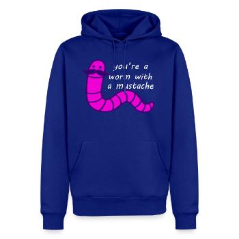 worm with a mustache - Men's Premium Hoodie - royal blue - Front