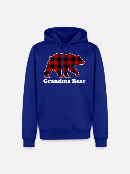 Grandma Bear Red Plaid Christmas Pajama Family - Men's Premium Hoodie - royal blue