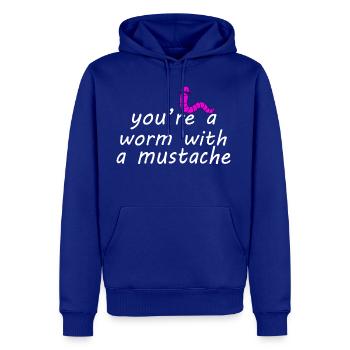 worm with a mustache - Men's Premium Hoodie - royal blue - Front