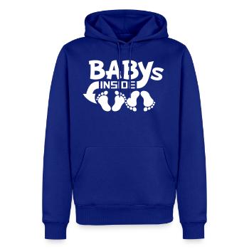 Babies Inside 2 Twins Pregnant Belly Funny - Men's Premium Hoodie - royal blue - Front