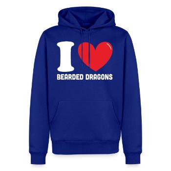 J’aime les dragons barbus, Meilleur amateur de dragons barbus - Molleton à capuche Premium pour homme - bleu roi - Devant