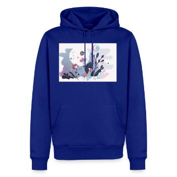 Moonlit Flowers - Moon Gardens Series - Minimalist - Men's Premium Hoodie - royal blue - Front