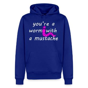 worm with a mustache - Men's Premium Hoodie - royal blue - Front
