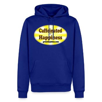 Grouchy John Caffeinated Happiness Oval - Men's Premium Hoodie - royal blue - Front