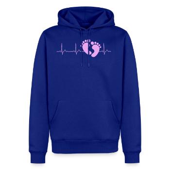 Baby Feet Heartbeat Love Pink Girl Parents Gift - Men's Premium Hoodie - royal blue - Front