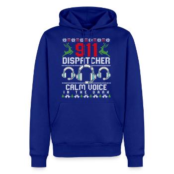 911 Dispatcher Calm Voice in the Dark - Men's Premium Hoodie - royal blue - Front