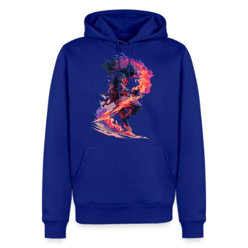 Flaming Ninja Warrior Fantasy Design - Men's Premium Hoodie