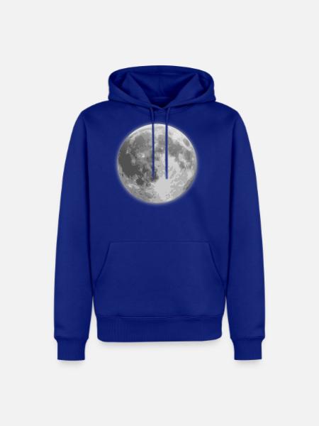 Lune - Molleton à capuche Premium pour homme - bleu roi