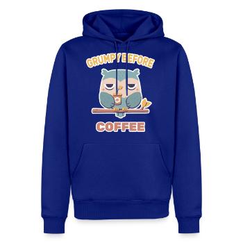 Grouchy Owl Grumpy Before Coffee Funny - Men's Premium Hoodie - royal blue - Front