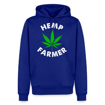 Hemp Farmer Green Leaf - Men's Premium Hoodie - royal blue - Front