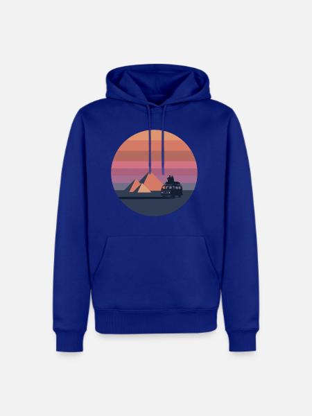 Volkswagen VW T2a Camper With Pyramids - Men's Premium Hoodie - royal blue