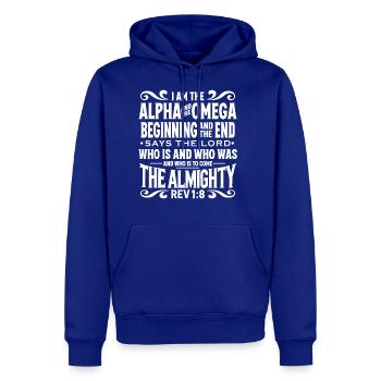 Alpha and Omega - Revelation 1:8 Christian Design - Men's Premium Hoodie - royal blue - Front