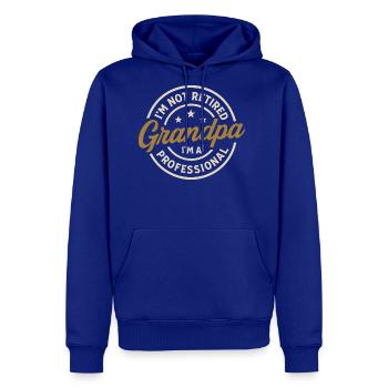 Im Not Retired Professional Grandpa Vintage Badge - Men's Premium Hoodie - royal blue - Front