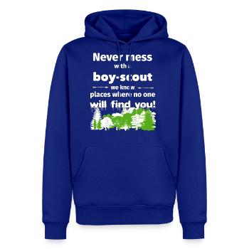 Never mess with a boy scout funny t shirt gift - Men's Premium Hoodie - royal blue - Front