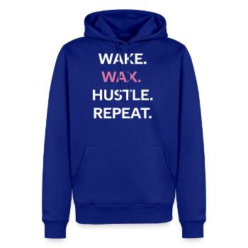Womens Wake Wax Hustle Repeat Esthetician Waxing - Men's Premium Hoodie - royal blue - Front