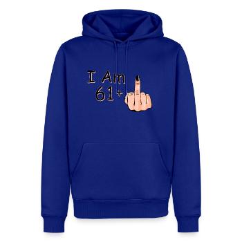 I Am 62 + 1 Middle Finger Shirt I Am 62 Plus, - Men's Premium Hoodie - royal blue - Front