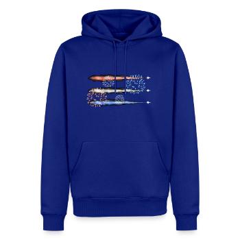 Red White and Blue Fighter Jets with Contrail and - Men's Premium Hoodie - royal blue - Front