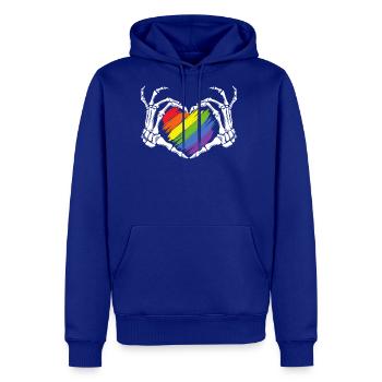 LGBT Gay Pride Zombie Skeleton Hand Heart Hallowee - Men's Premium Hoodie - royal blue - Front