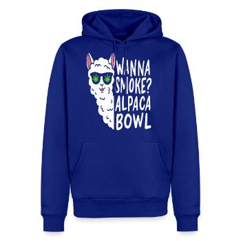 Alpaca Weed Smoker - Men's Premium Hoodie - royal blue - Front