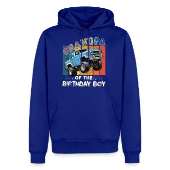 Grandpa of the Birthday Boy Monster Truck Party - Men's Premium Hoodie - royal blue - Front