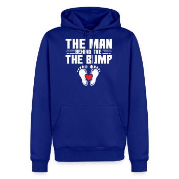 The Man Behind Bump Heart Baby Feet - Men's Premium Hoodie - royal blue - Front
