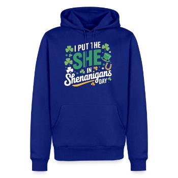 Irish Clover Shenanigans Lucky Charm Womens Comfy - Men's Premium Hoodie - royal blue - Front