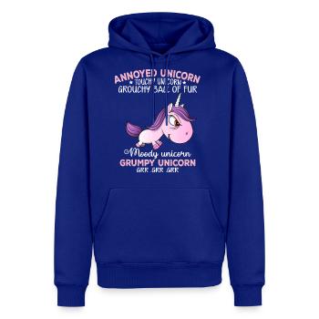 Annoyed Unicorn Touchy Unicorn Grouchy Ball Of Fur - Men's Premium Hoodie - royal blue - Front