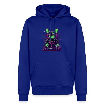 Cat DJ Turntable Deejay Kitten Music Cyberpunk - Men's Premium Hoodie - royal blue - Front
