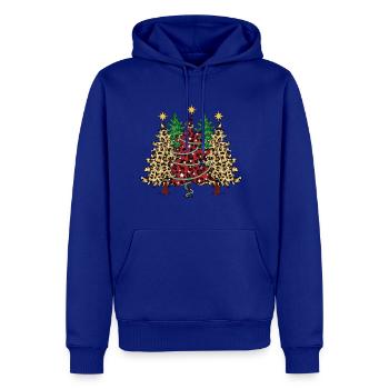 Pine Tree Leopard Print, Christmas Trees, - Men's Premium Hoodie - royal blue - Front