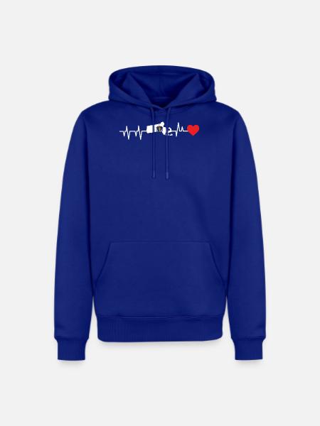 Massachusetts Heartbeat Gift - Men's Premium Hoodie - royal blue