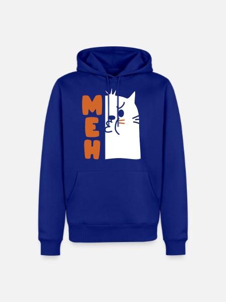 Angry Meh Cat - Men's Premium Hoodie - royal blue
