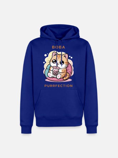 Boba Cat Purrfection - Men's Premium Hoodie - royal blue