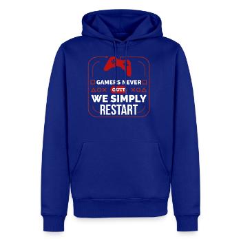 Gamers never quit we simply restart - Men's Premium Hoodie - royal blue - Front