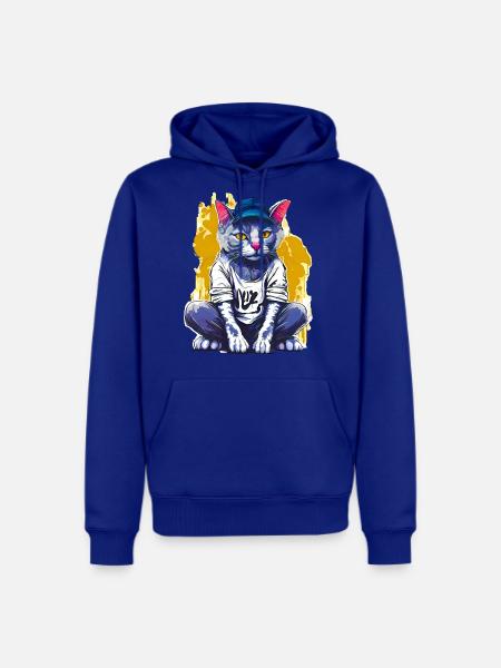 Graffiti Cat - Men's Premium Hoodie - royal blue