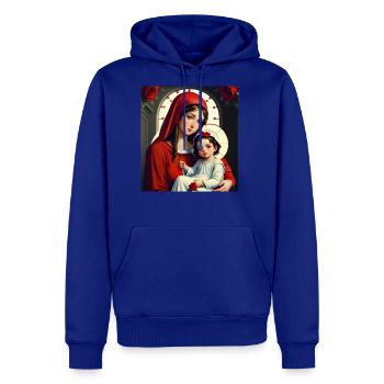 Mother Mary and Baby Jesus with Roses - Men's Premium Hoodie - royal blue - Front
