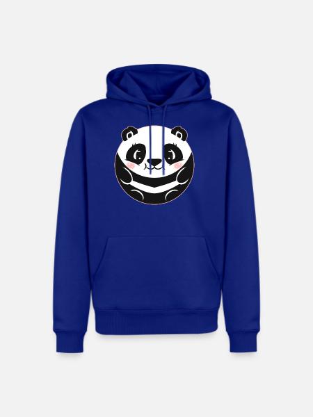 Black And White Circle Panda - Men's Premium Hoodie - royal blue