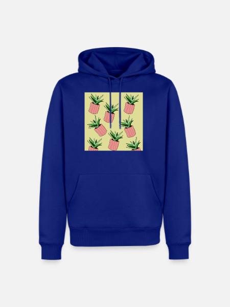 Aloe Yellow Pattern - Men's Premium Hoodie - royal blue